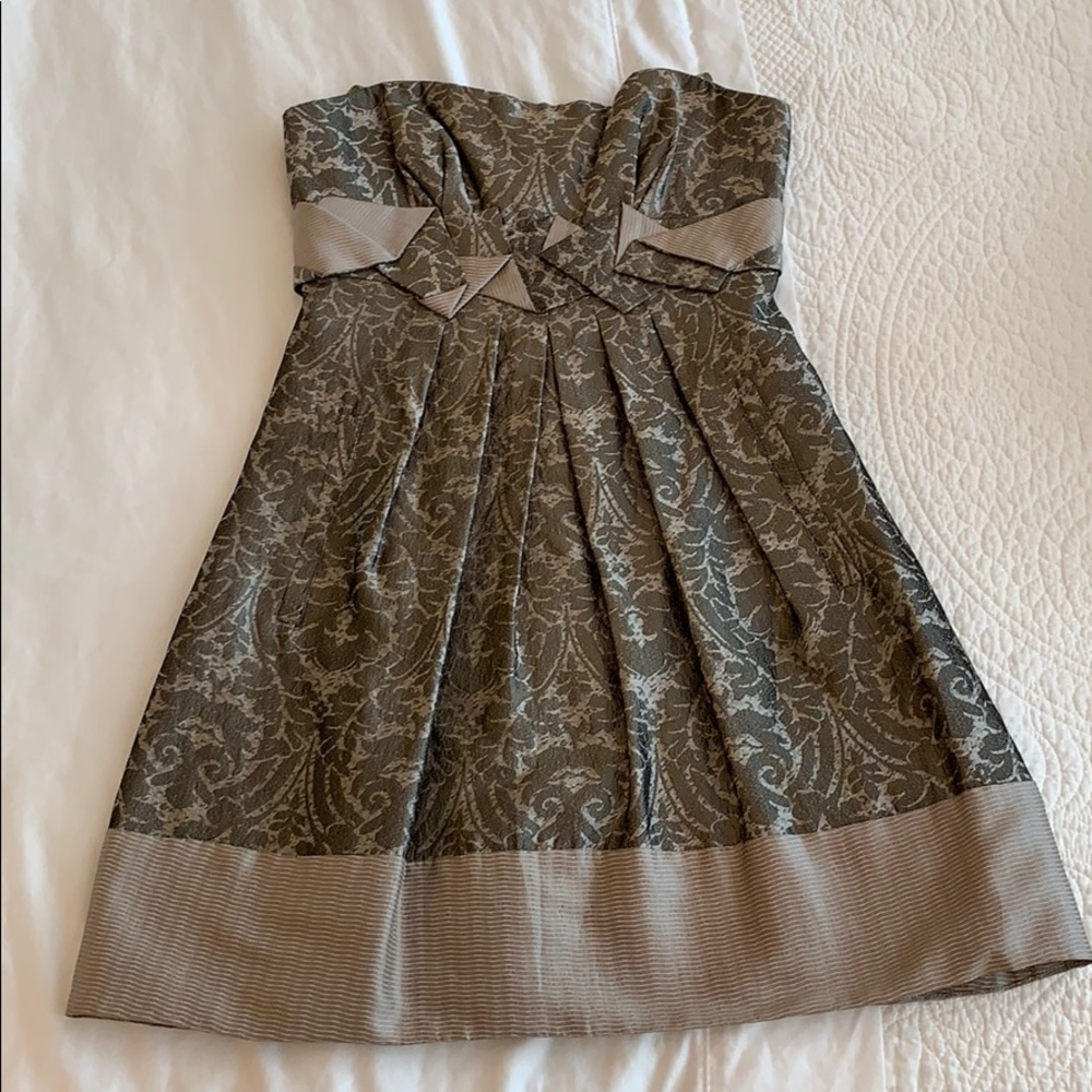 BCBG Strapless Brocade Dress